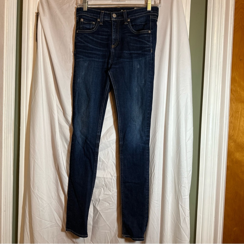 Rag & Bone Women's Skinny Jeans Size 26 Blue Mid-Rise Denim Dark Wash Stretch